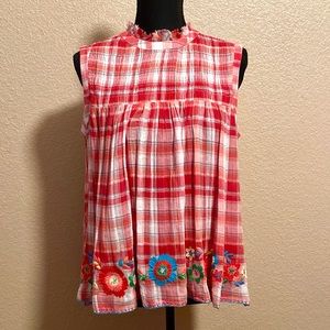 Cutest Baby Doll sleeveless top with ruffle neck